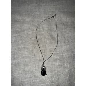 Vintage .925 Sterling Sorrento Pendant Necklace – Black Onyx Oval